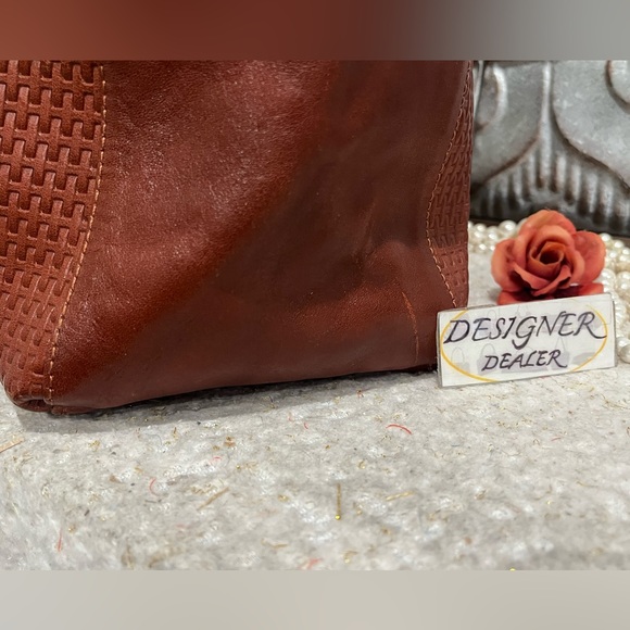 FLOTO Brown Woven Leather Tote VGC RARE! Hand Made in Italy 🇮🇹 - Picture 7 of 13